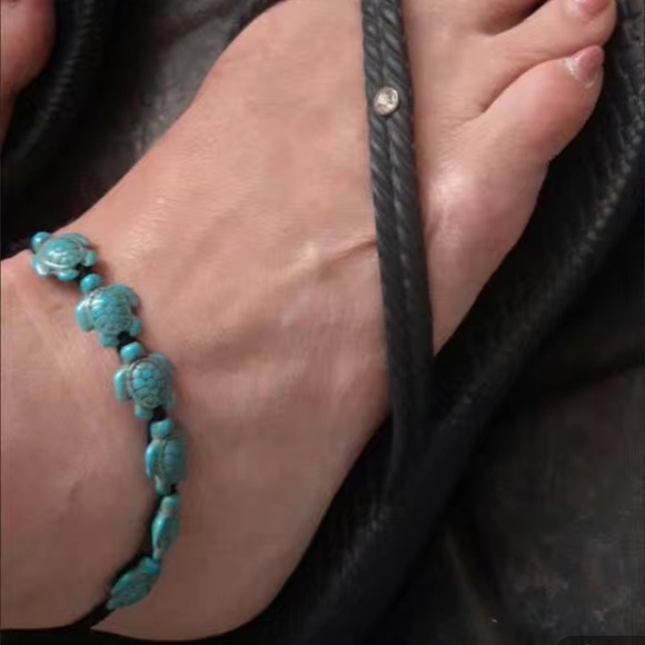 NWT 🏖️ ADJUSTABLE WEATHERED TURQUOISE SEA TURTLE STRING BRACELET or ANKLET - Picture 8 of 12